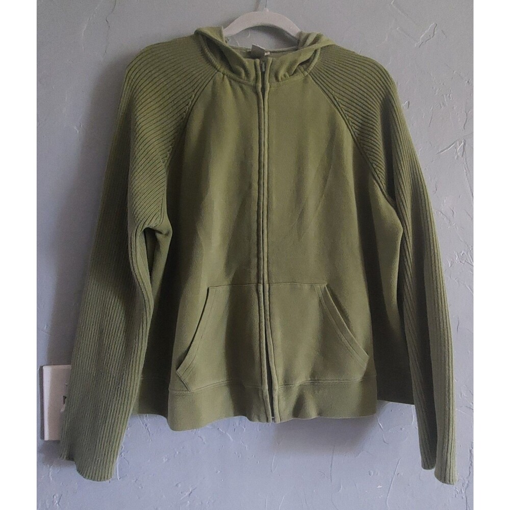 J.Jill Sweater Hoodie Women's Size 2X, Cotton, Acrylic, Spandex, Green Olive,...